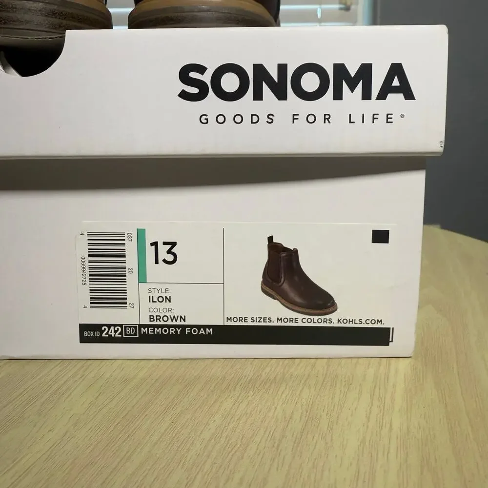 Sonoma Goods for Life Ilon Boys Chelsea Boots, Brown, US 13 - Picture 6 of 8